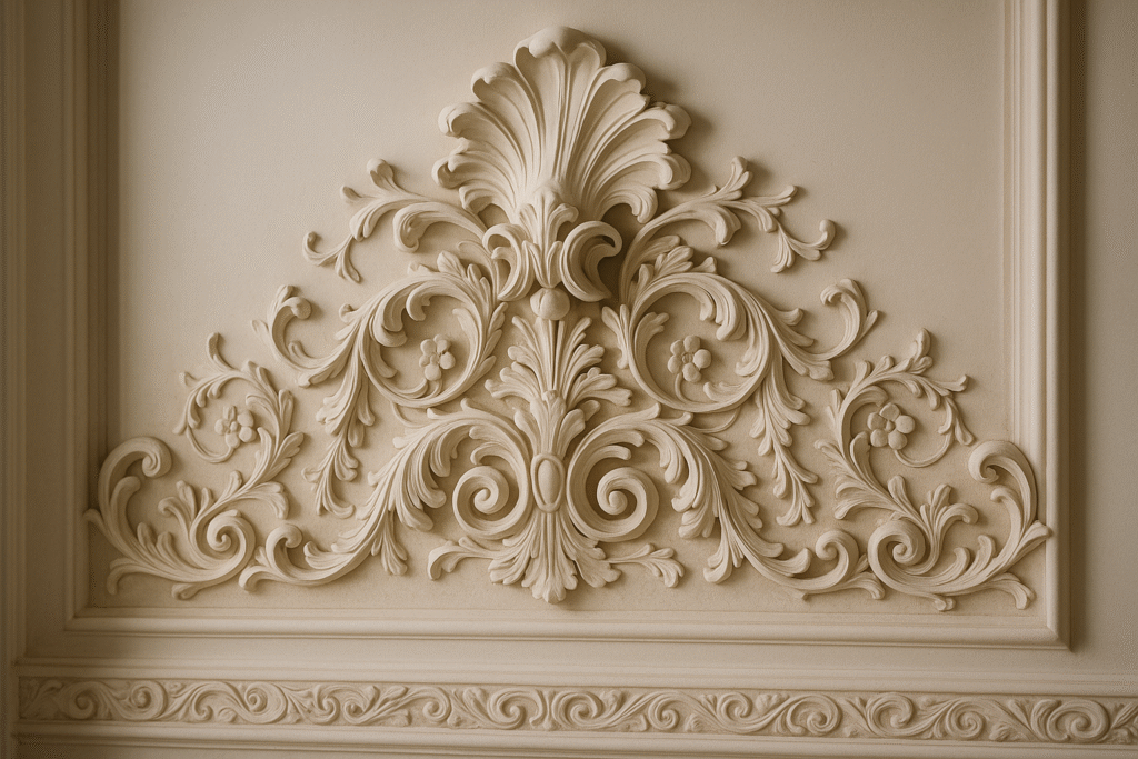 Detalhes ornamentais elaborados feitos em gesso ornamentos arquitetônicos em gesso