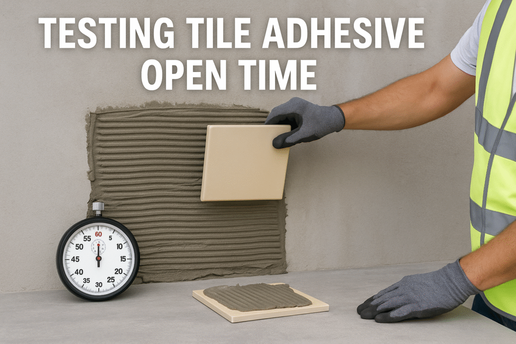 Testing tile adhesive open time