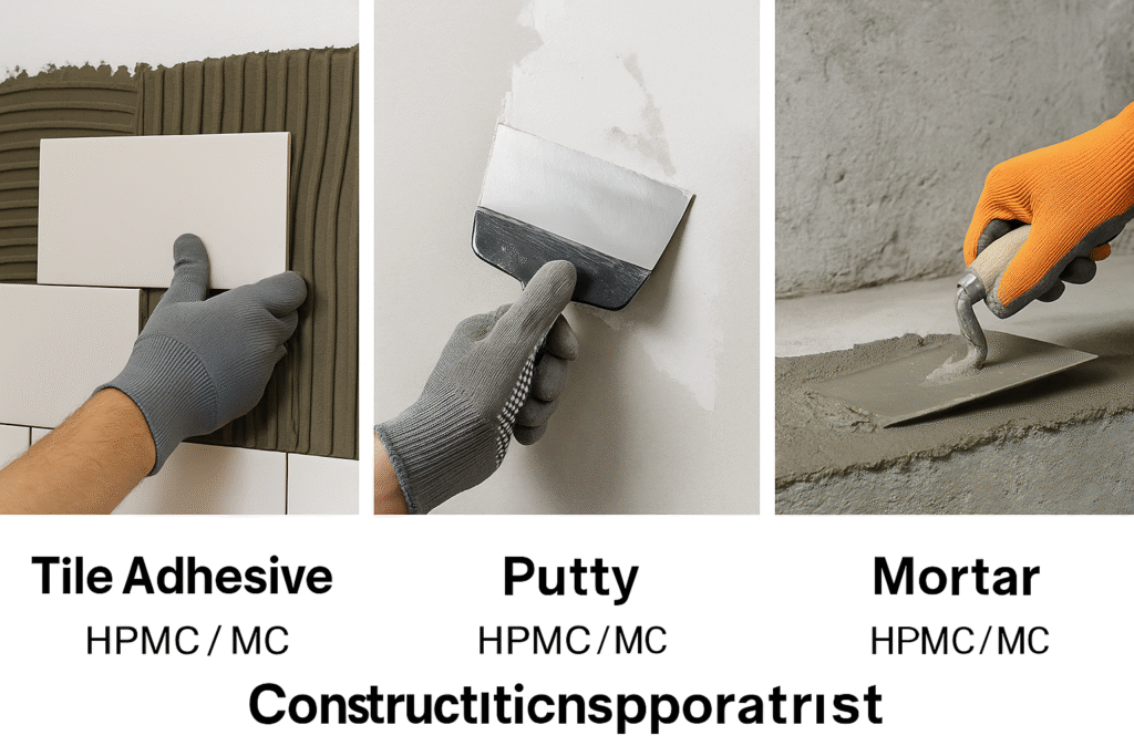 Various construction applications of cellulose ethers Construction applications using HPMC and MC