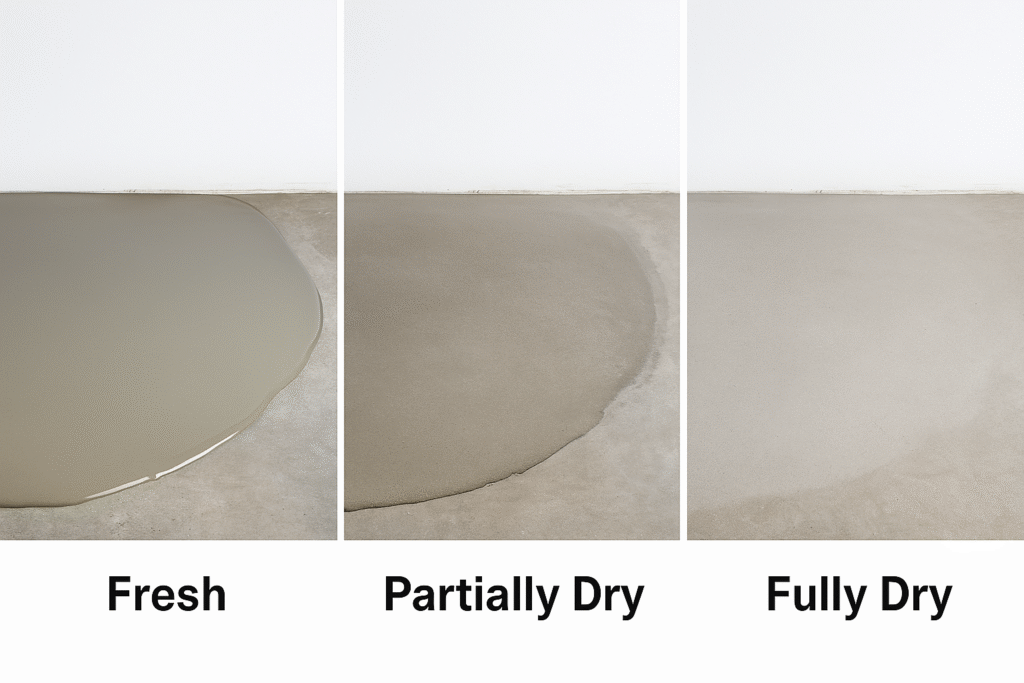 drying process of self-leveling mortar