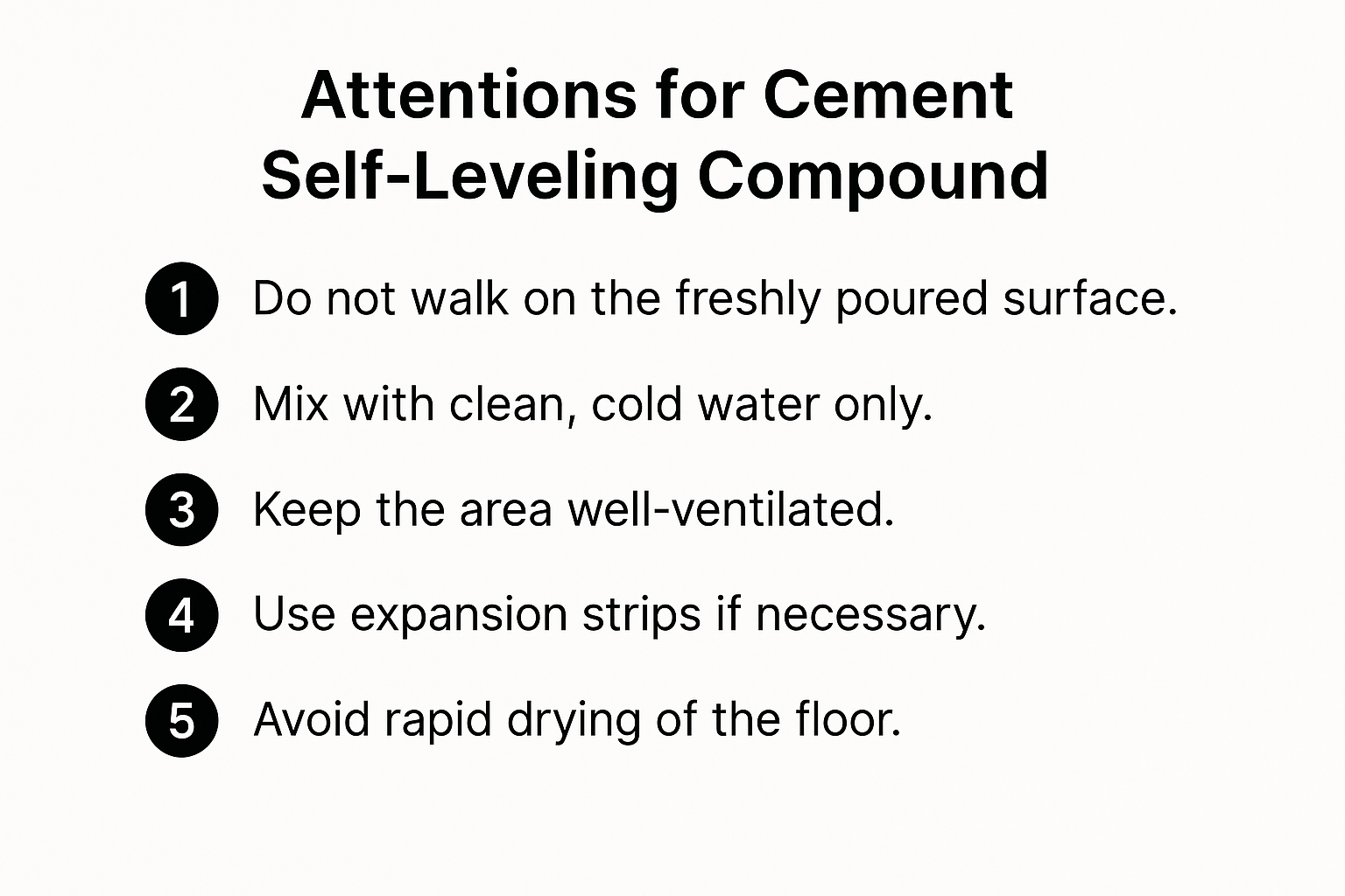 Precautions for cement self-leveling compound application Attentions for cement self-leveling compound