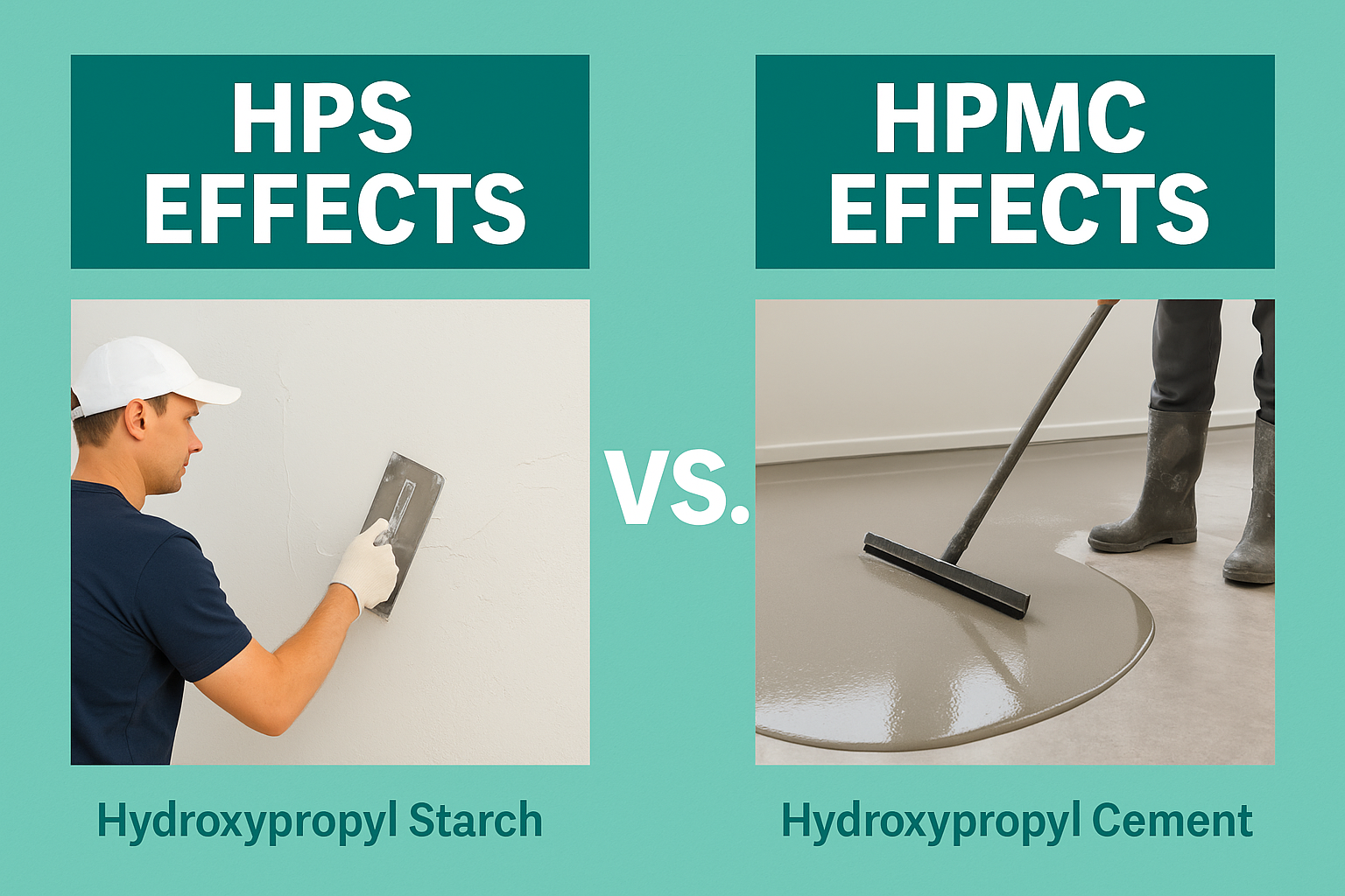 Comparing HPS and HPMC effects alt with construction material comparison