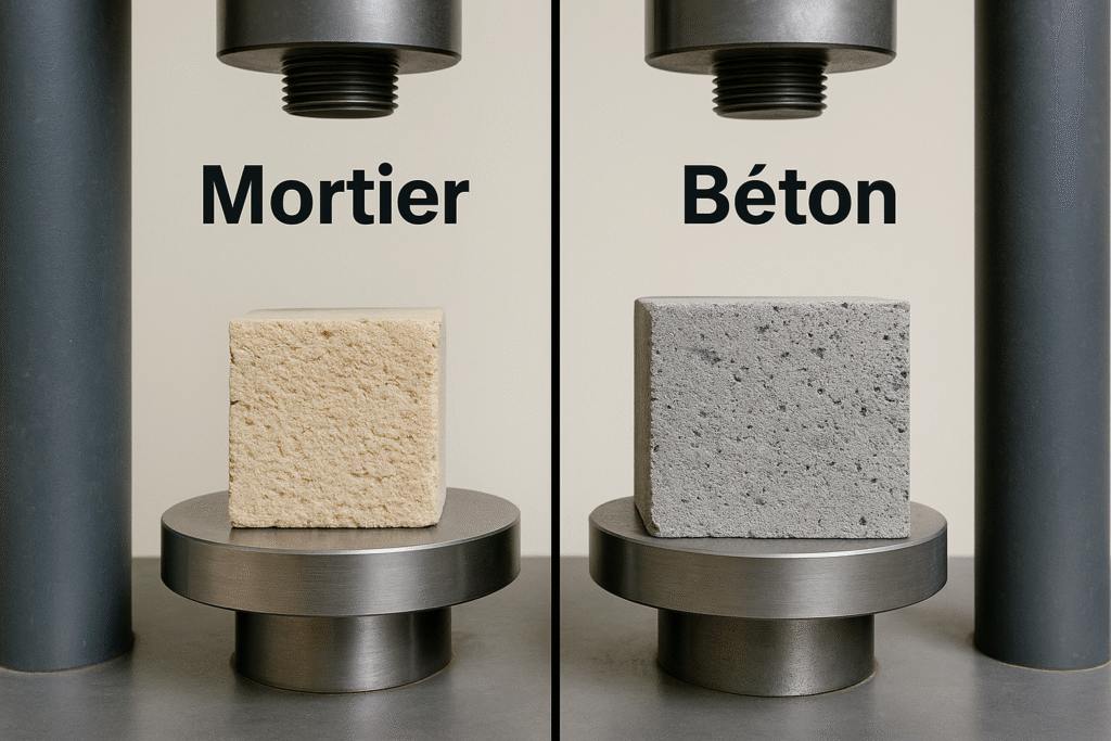 Comparaison de résistance entre mortier et béton