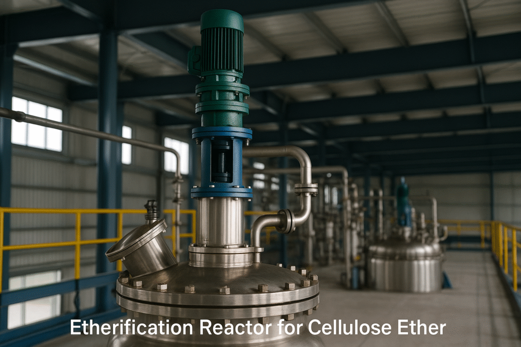 Etherification reactor for cellulose ether