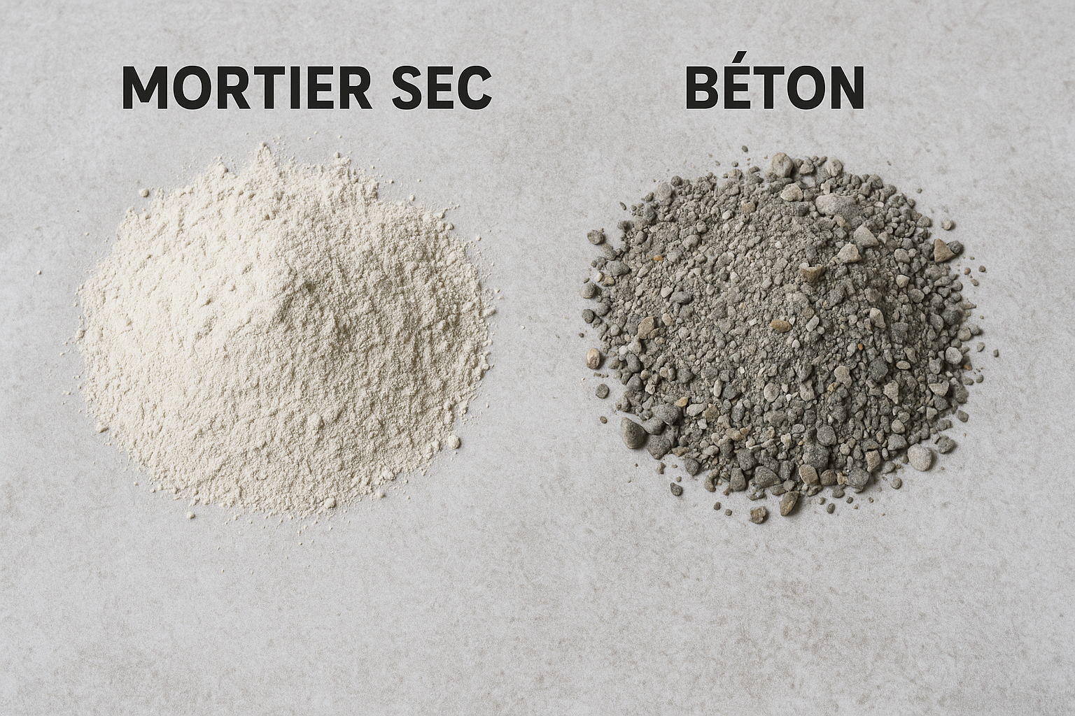 Mortier sec contre béton
