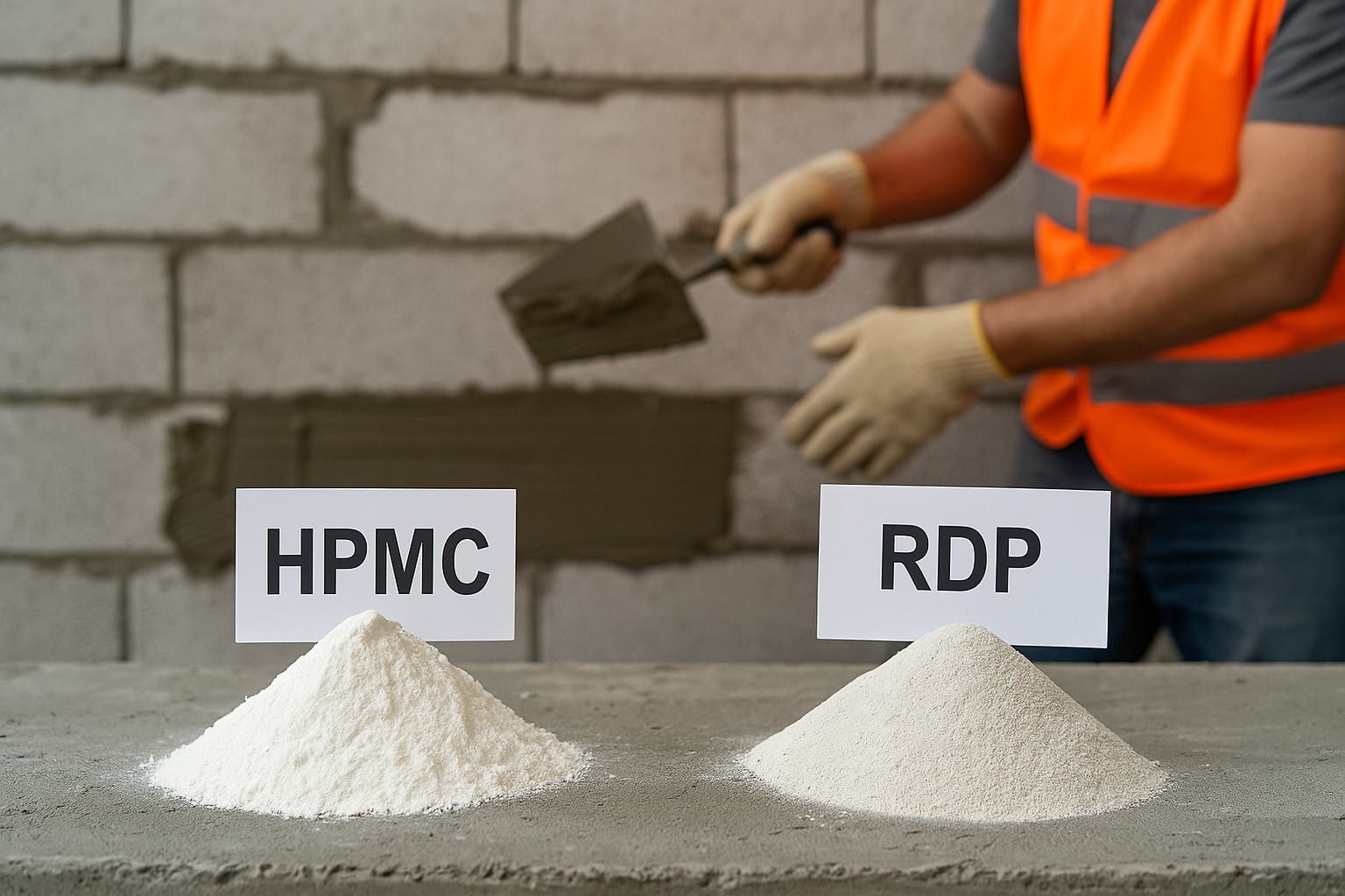 HPMC and RDP are used in mortar.