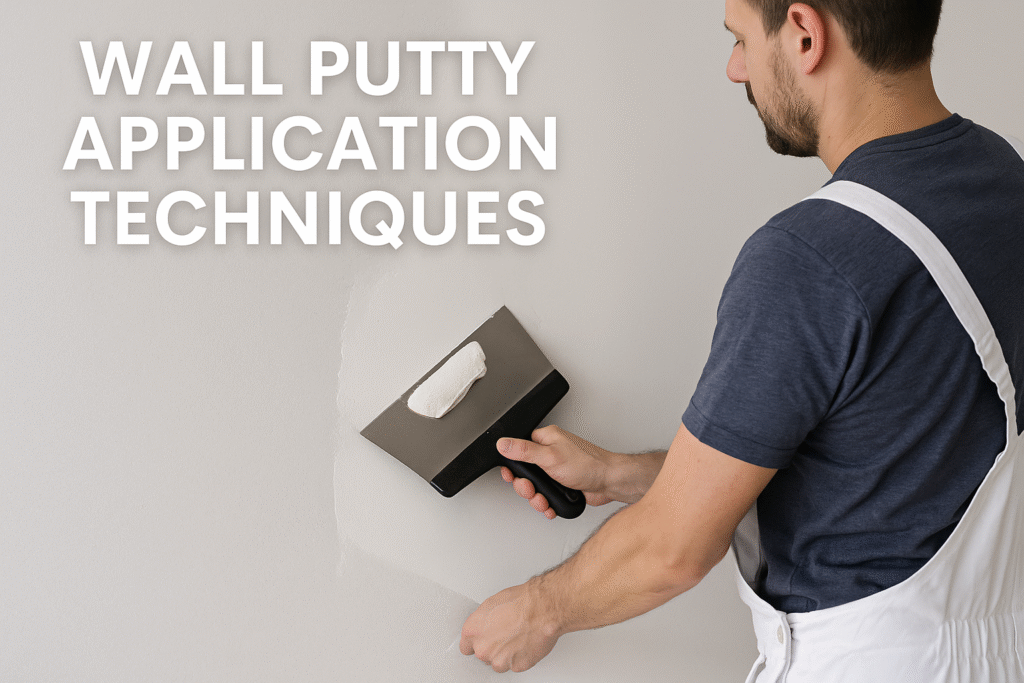 Professional applying wall putty to create smooth surface wall putty application techniques