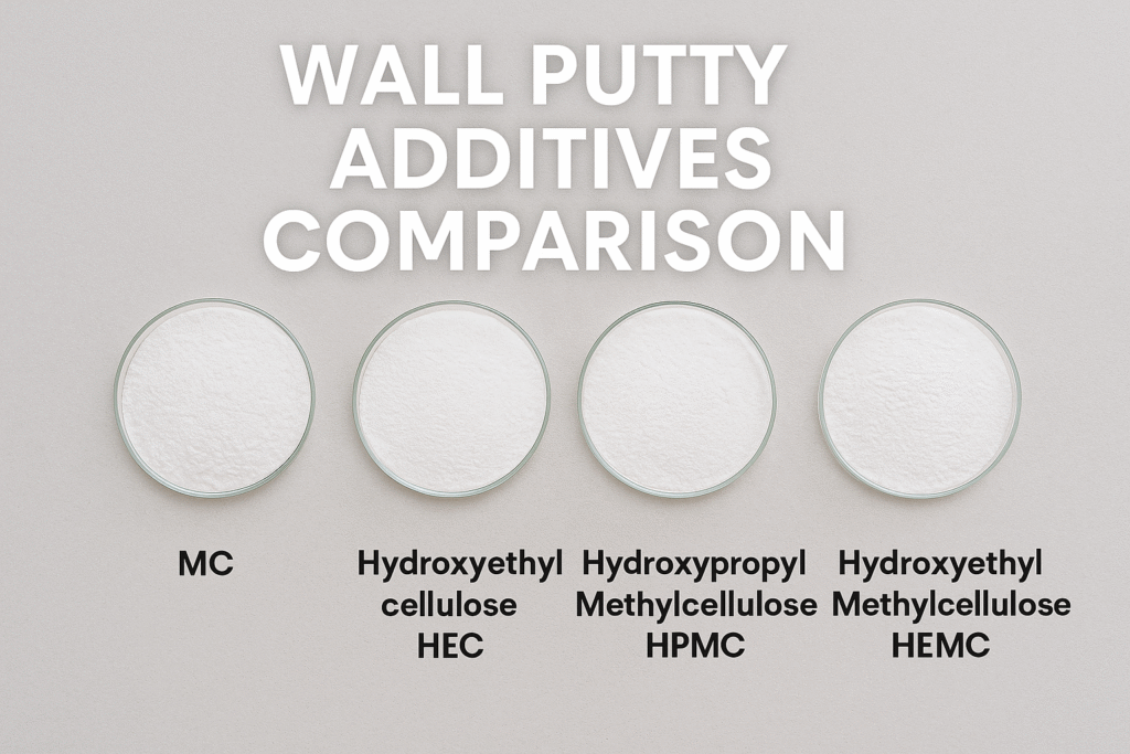 Different cellulose ethers used in wall putty formulations wall putty additives comparison