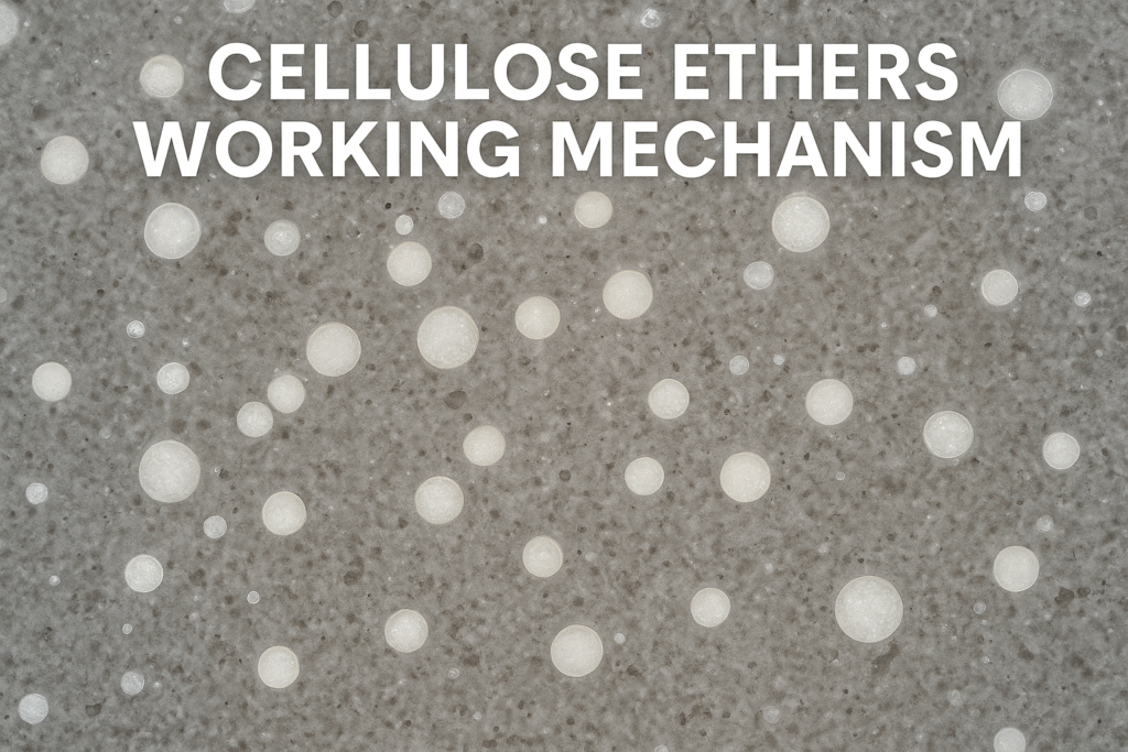 Microscopic view of cellulose ethers in wall putty cellulose ethers working mechanism