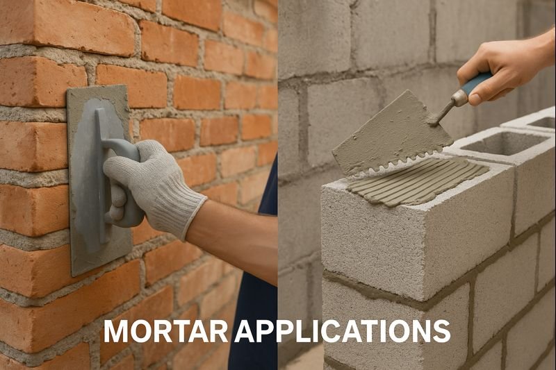 Different mortar applications in construction Mortar applications