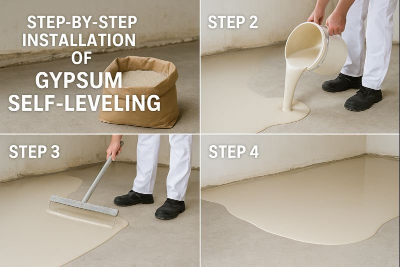Step-by-step installation of gypsum self-leveling compound gypsum self-leveling installation