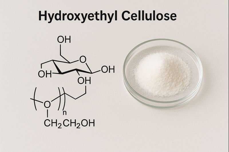 Hydroxyethyl Cellulose Chemical HEC chemical structure and powder