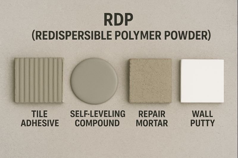 Different construction materials using RDP RDP applications in various construction materials