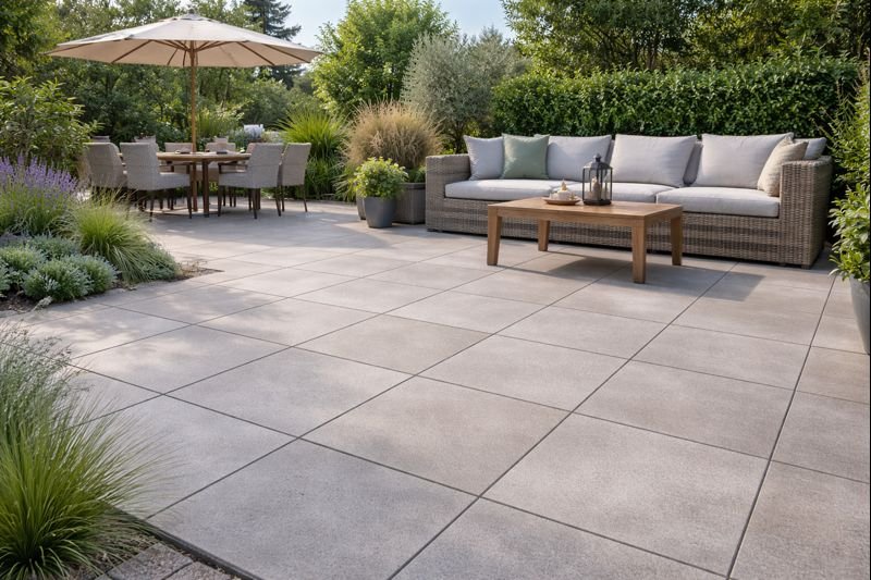 outdoor porcelain tile patio