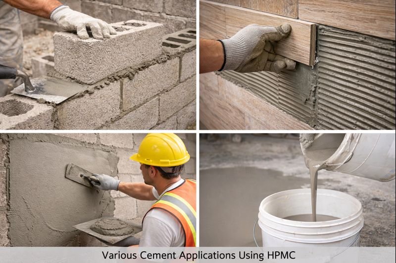 Various cement applications using HPMC