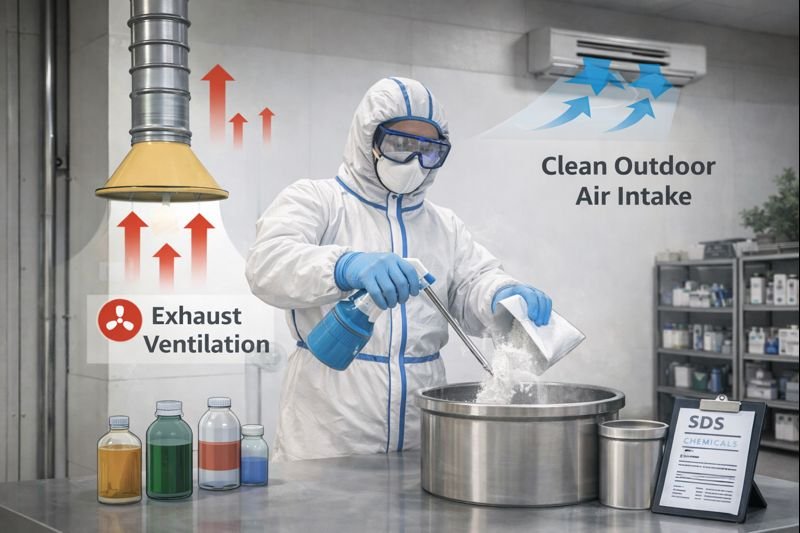 Workspace Safety for Chemical Handling Proper workshop ventilation setup