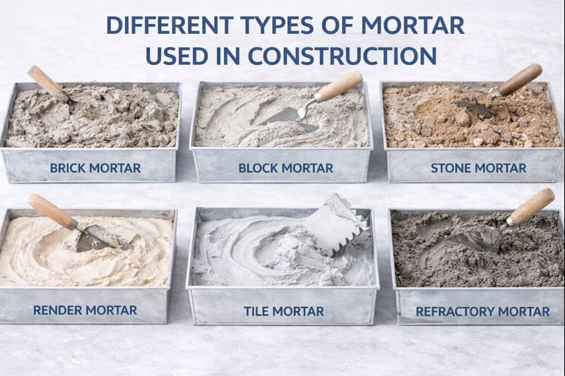 Various mortar types for construction applications Different types of mortar used in construction