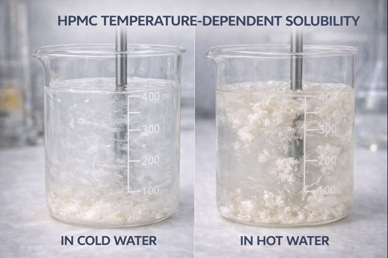 Comparison of HPMC in cold versus hot water HPMC temperature-dependent solubility demonstration