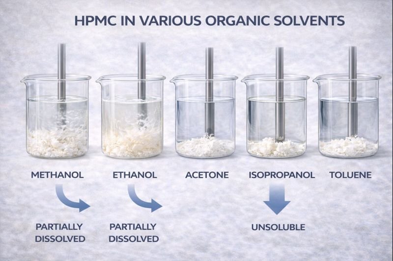 Solubility testing of HPMC in different organic solvents HPMC in various organic solvents comparison