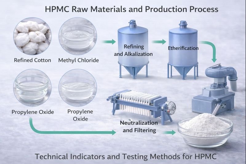 HPMC raw materials and production process visualization