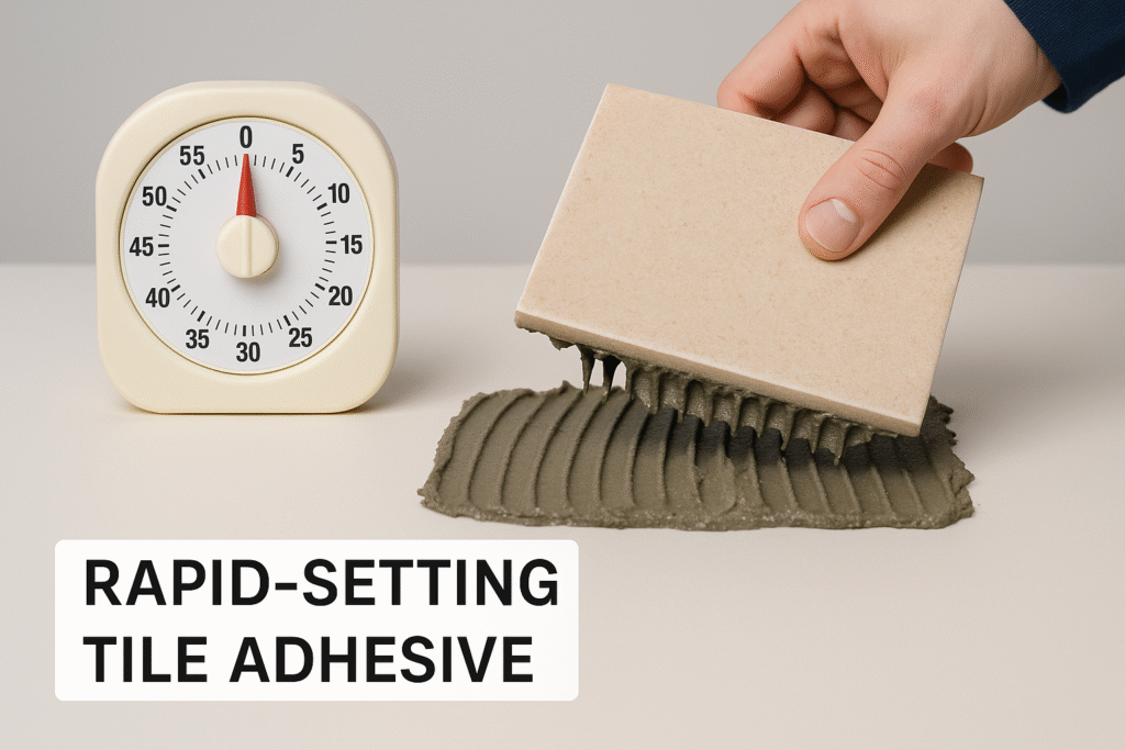 Time-lapse demonstration of rapid-setting tile adhesive Rapid-setting tile adhesive demonstration
