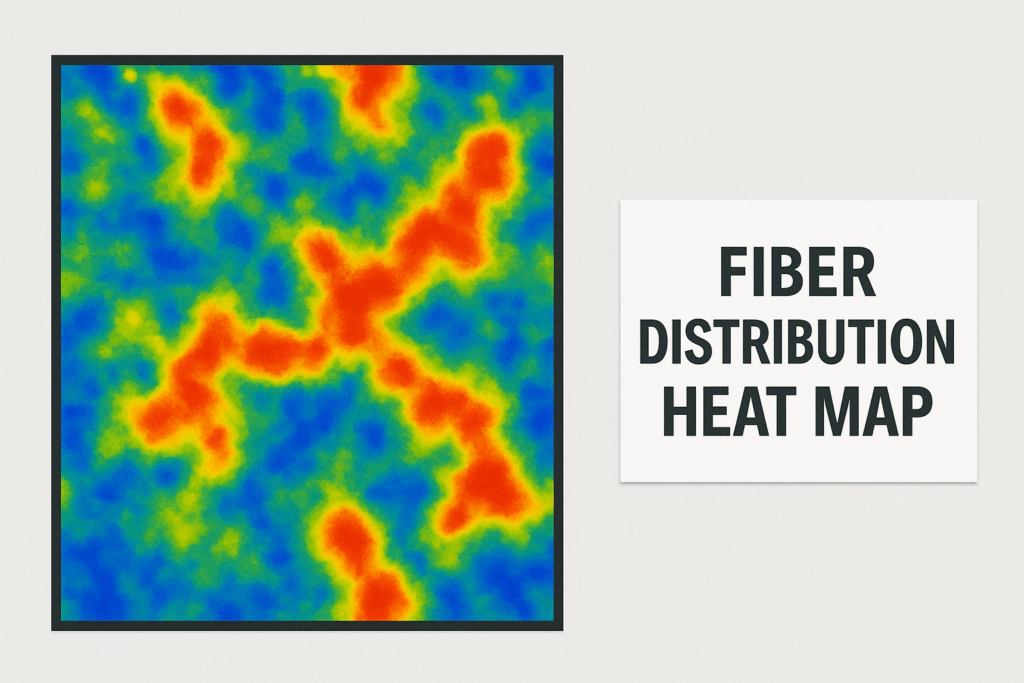 Heat map showing fiber distribution across a sample Fiber distribution heat map
