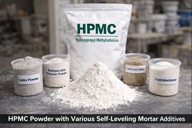 HPMC powder with various self-leveling mortar additives