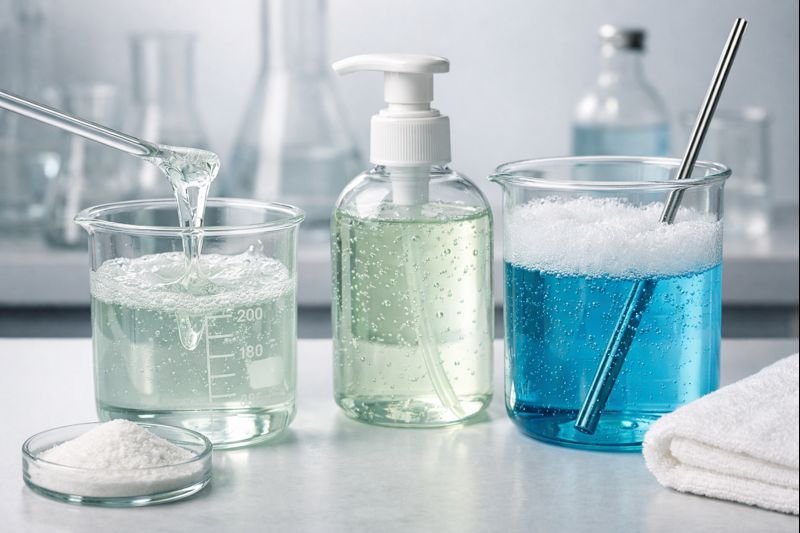 HEC thickener in pH-sensitive formulations