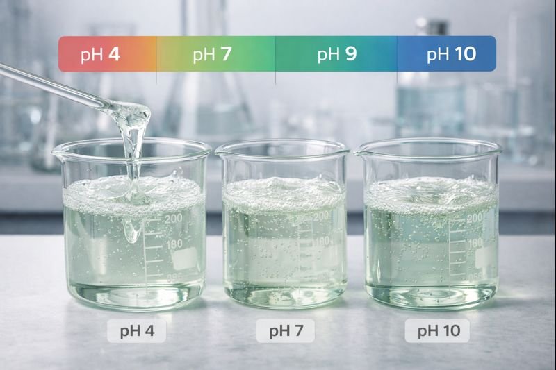 pH stability range of HEC