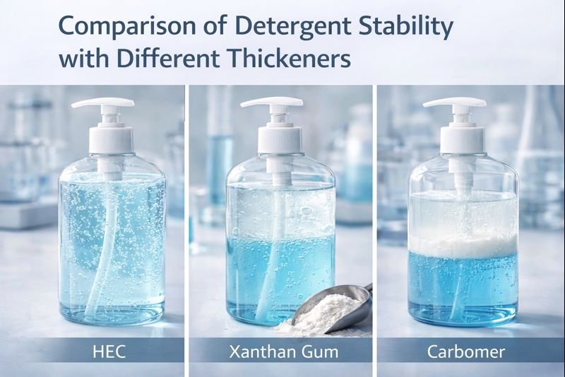 Stability comparison between HEC and alternative thickeners Comparison of detergent stability with different thickeners