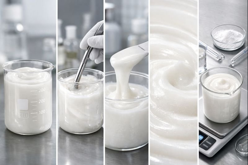 Creamy shampoo texture with optimal HEC concentration shampoo formulation with HEC