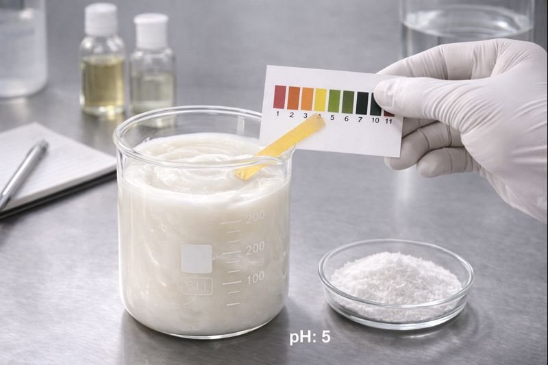 pH testing of hair shampoo pH testing of shampoo