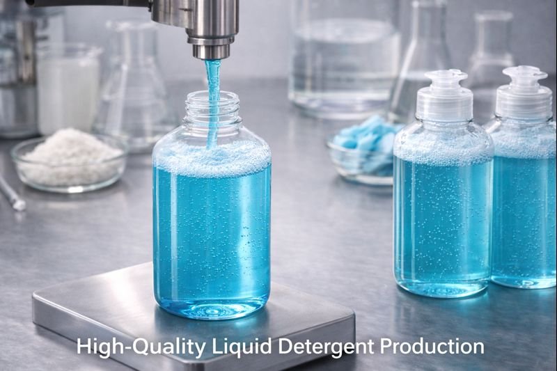 Making professional-grade liquid detergent high quality liquid detergent production