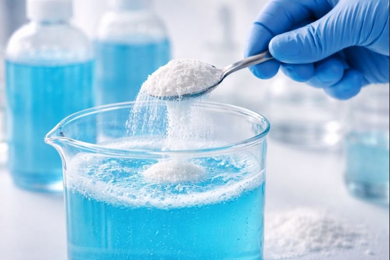 HEC being added to a liquid detergent formulation