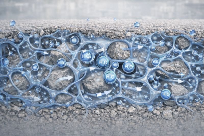 How HPMC Retains Water in Cement Mortar HPMC water retention mechanism illustration