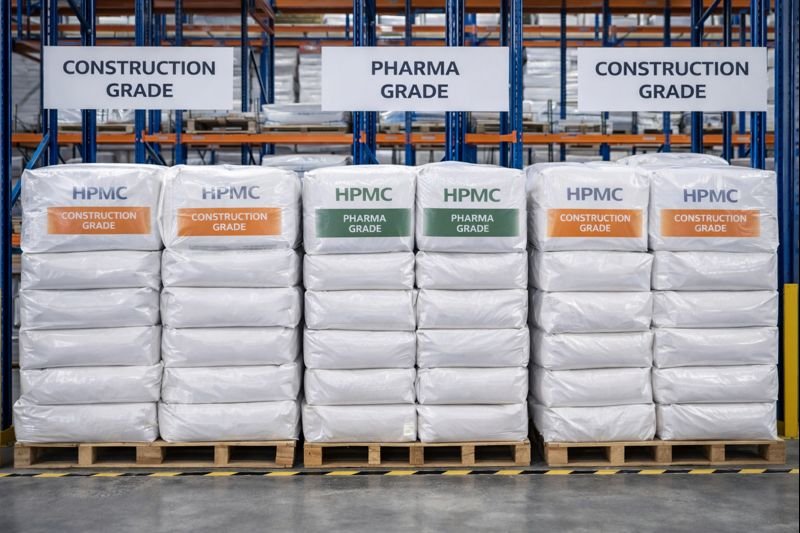 HPMC bags properly stored on pallets Proper HPMC storage arrangement