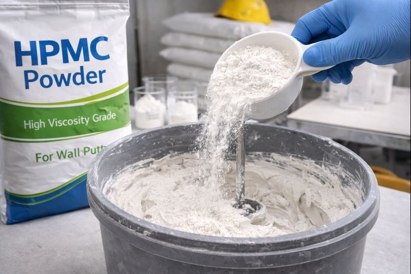 HPMC being added to wall putty formulation