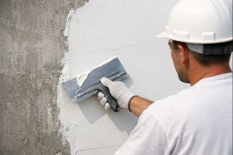 High-quality exterior wall putty application