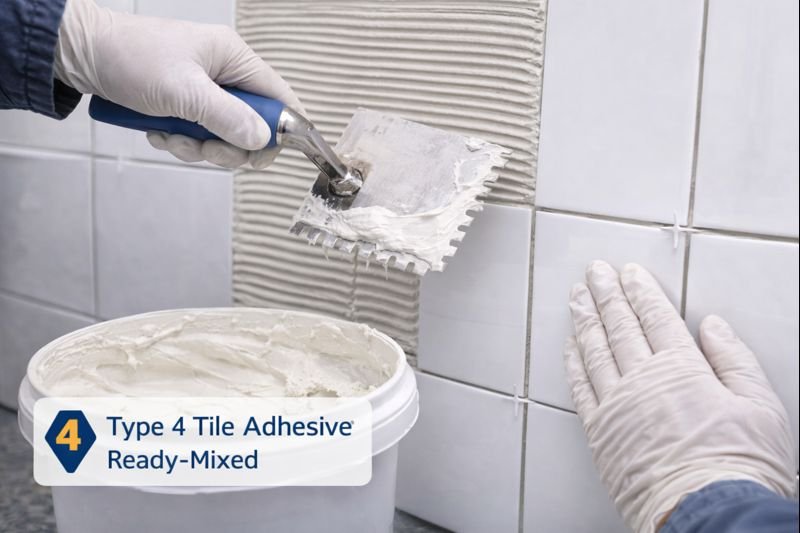 Type 4 ready-mixed adhesive application Type 4 ready-mixed tile adhesive
