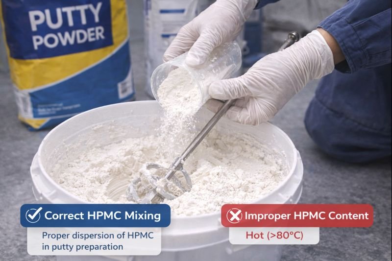 proper mixing of HPMC in putty preparation