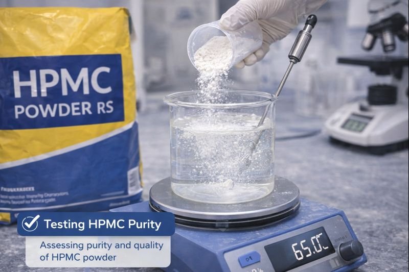 HPMC powder being tested for purity