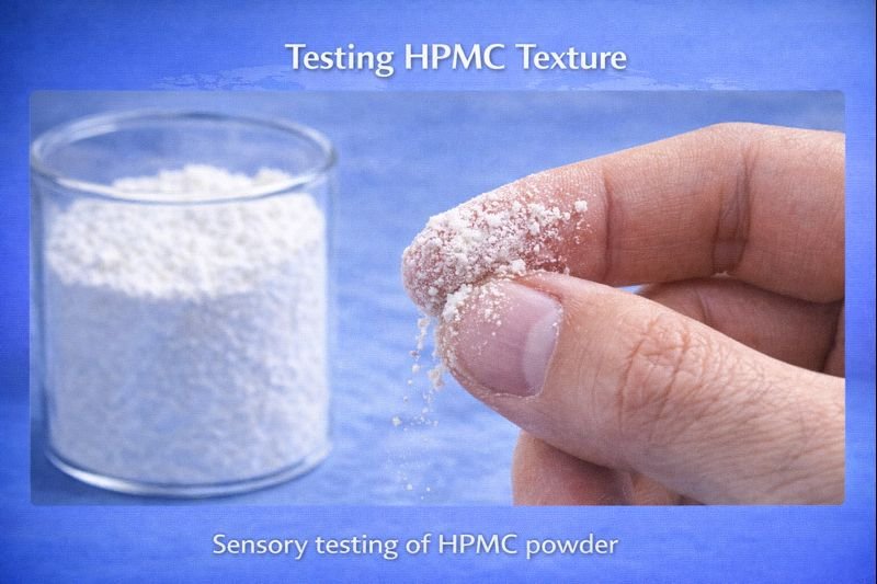 Testing HPMC texture between fingers
