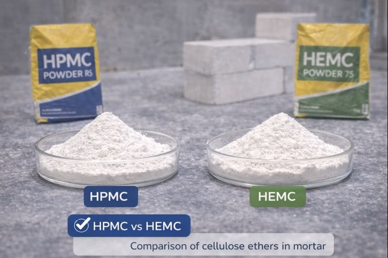 HPMC and HEMC powders for mortar comparison