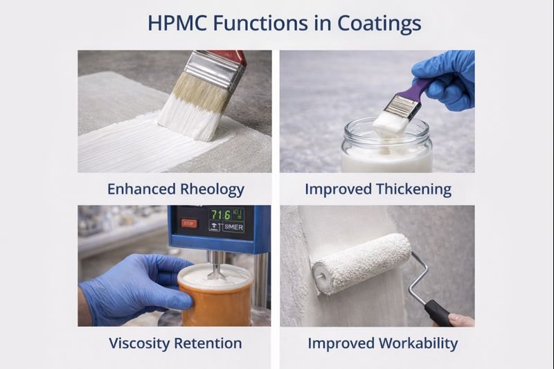 Multiple functions of HPMC in coating formulations HPMC functions in coatings