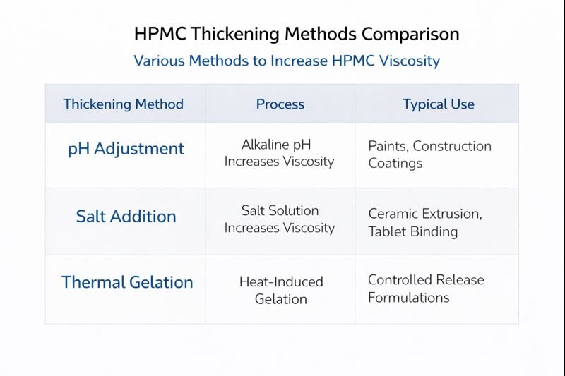 HPMC thickening methods comparison
