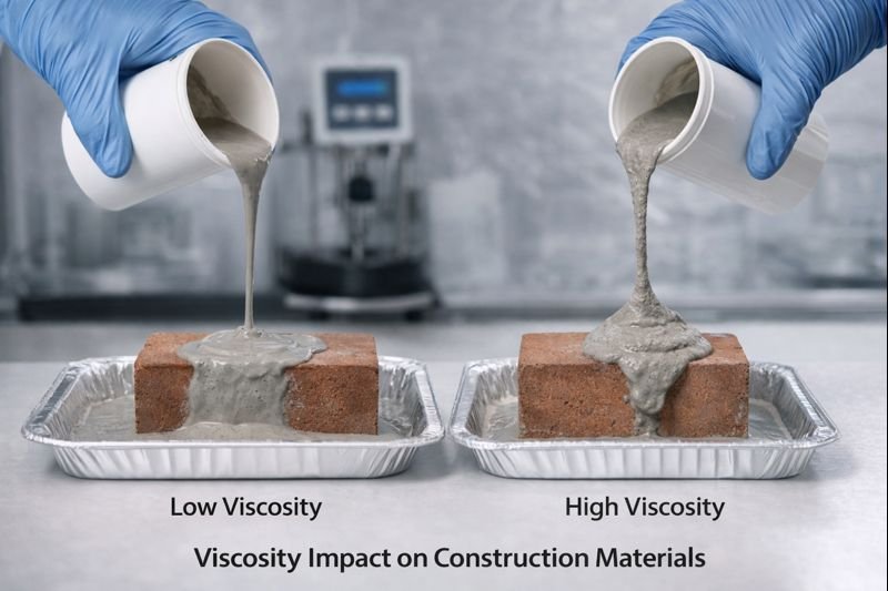 Viscosity Impact on Construction Materials Viscosity comparison demonstration