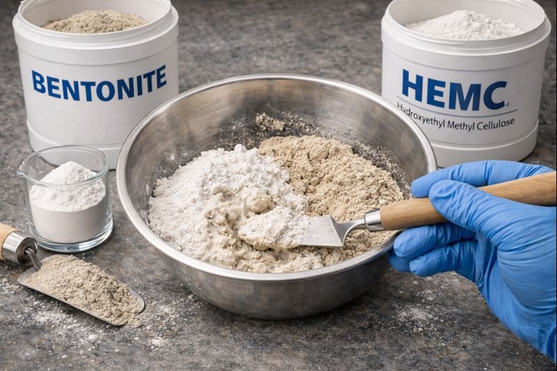 Bentonite and HEMC mixing process