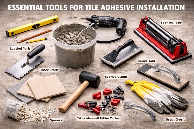 tools for tile adhesive installation