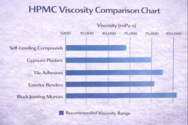 HPMC viscosity selection chart for different applications HPMC viscosity comparison chart