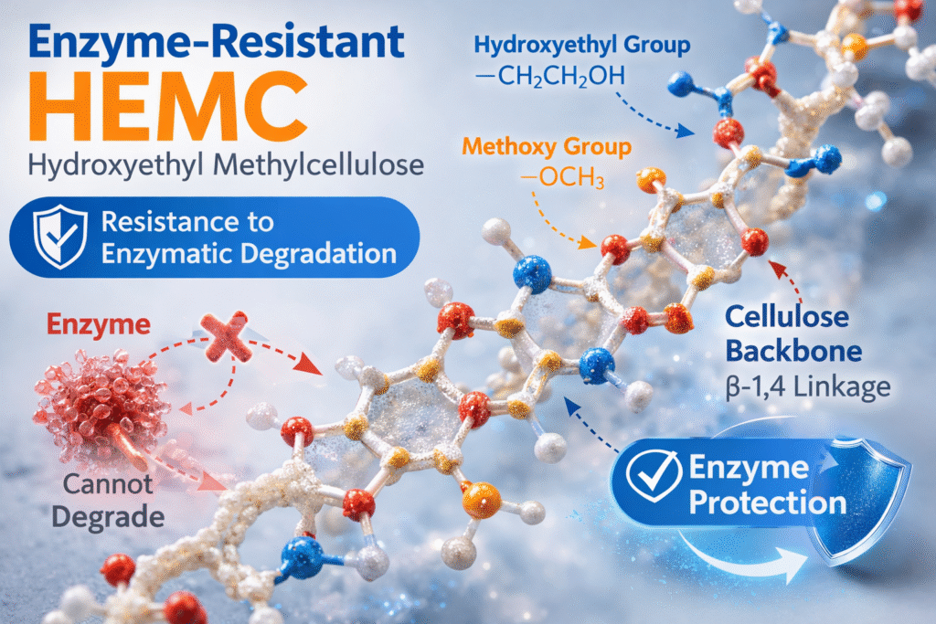 Enzyme-resistant HEMC structure